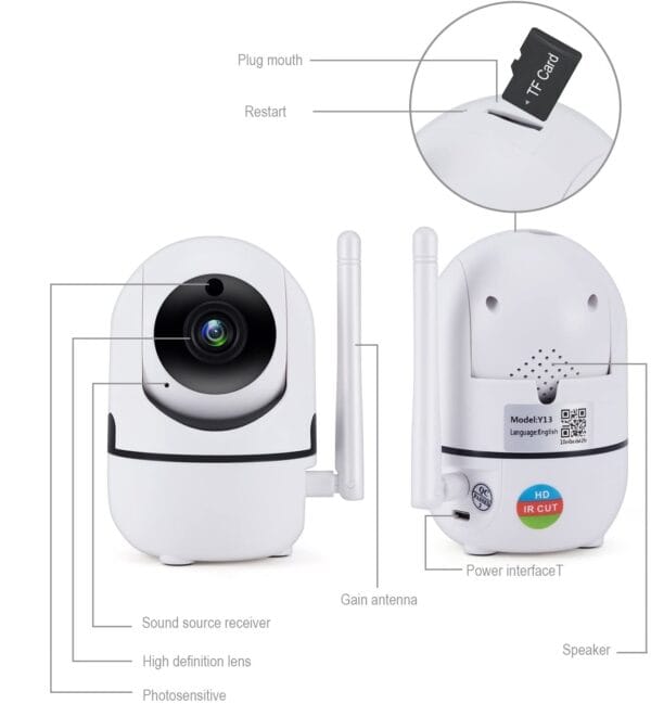 Wifi Смарт камера бебефон въртяща проследяваща FULL HD
