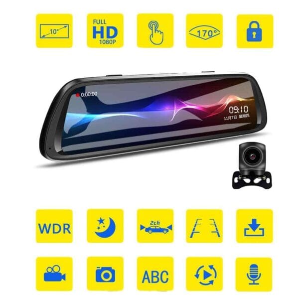 Видеорегистратор огледало с две камери DVR 9.66 inch