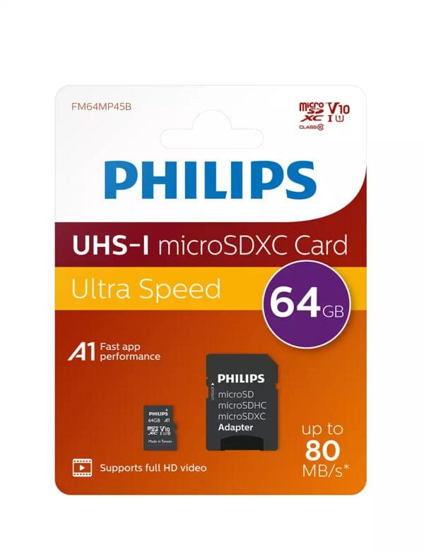 PHILIPS Micro SDXC 64GB Class10 85MB/s