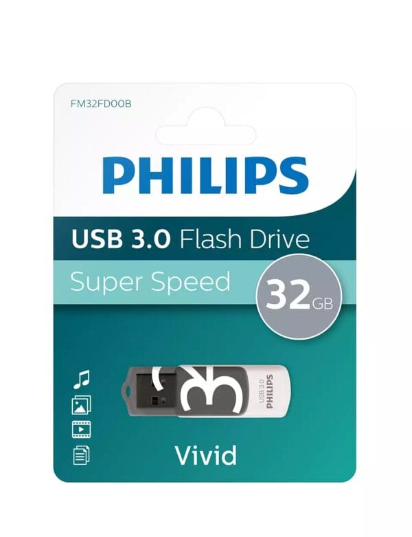 PHILIPS USB 2.0 32GB VIVID СИВ