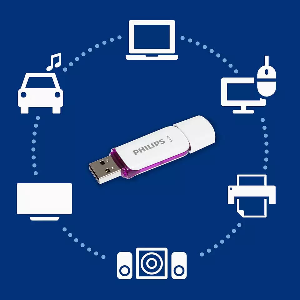 PHILIPS USB 2.0 64GB SNOW ЛИЛАВ PHILIPS USB 2.0 64GB SNOW ЛИЛАВ