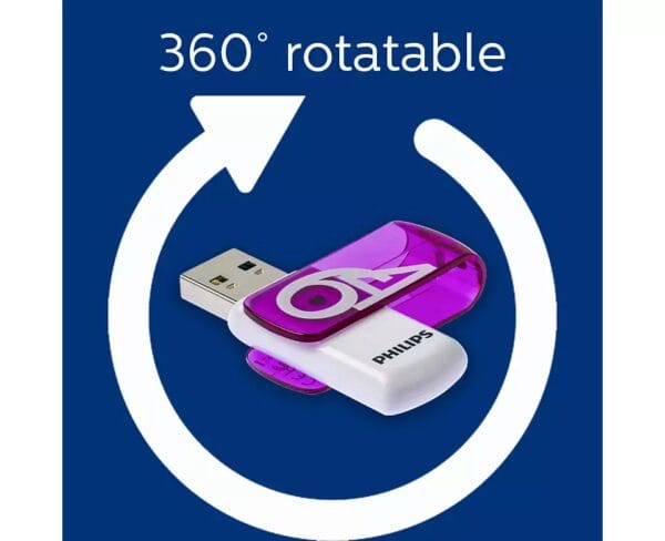 PHILIPS USB 2.0 64GB VIVID ЛИЛАВ
