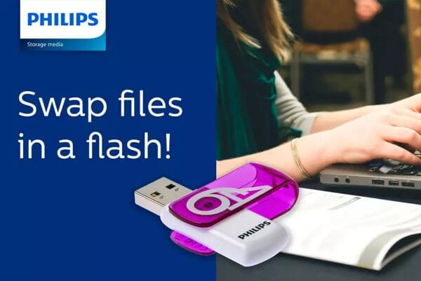 PHILIPS USB 2.0 64GB VIVID ЛИЛАВ