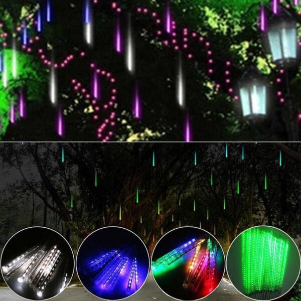 Висулки Падащ Сняг Разноцветни LED /диодни/ Коледни Лампички 50см.