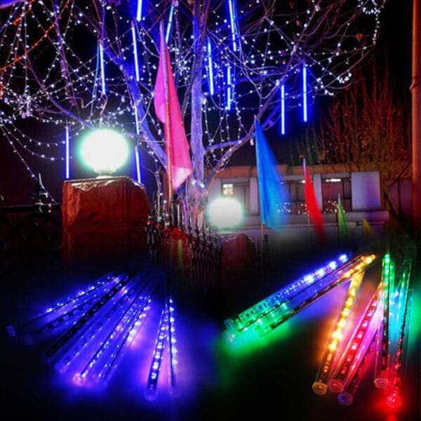 Висулки Падащ Сняг Разноцветни LED /диодни/ Коледни Лампички 50см.