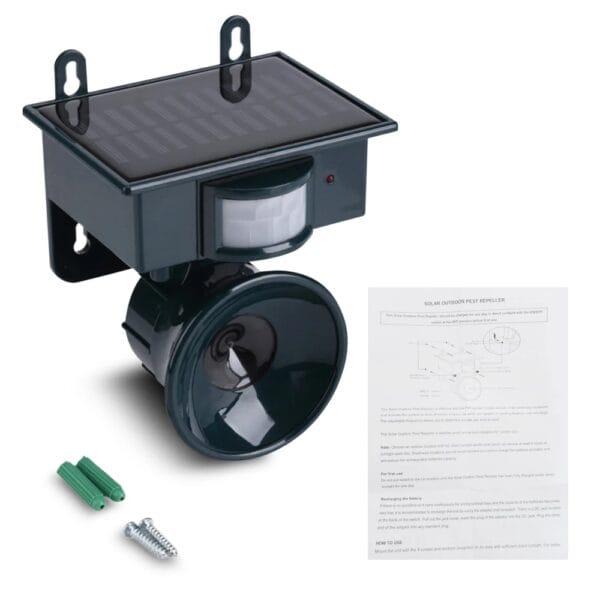 СОЛАРЕН УЛТРАЗВУКОВ УРЕД ЗА ПРОГОНВАНЕ НА НАСЕКОМИ ГРИЗАЧИ И БОЗАЙНИЦИ SOLAR PEST REPELLER