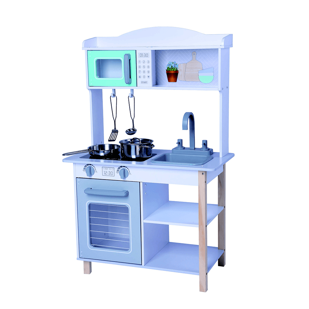 Moni Toys Дървена Кухня със Съдове за Готвене Mila